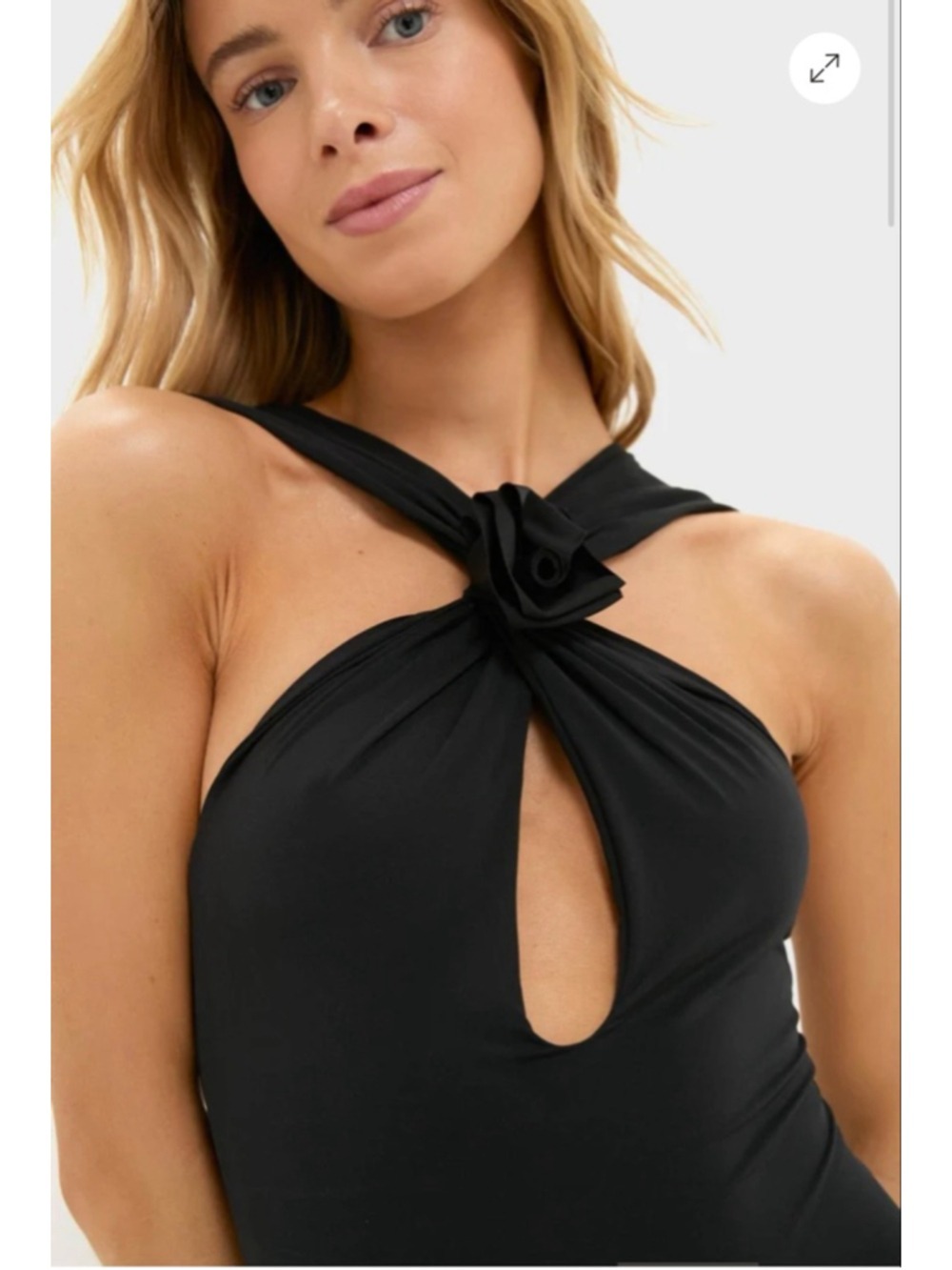 Nwt Maygel Coronel Black Sole One Piece Swimsuit One Size S/M/L — image 7 of 8